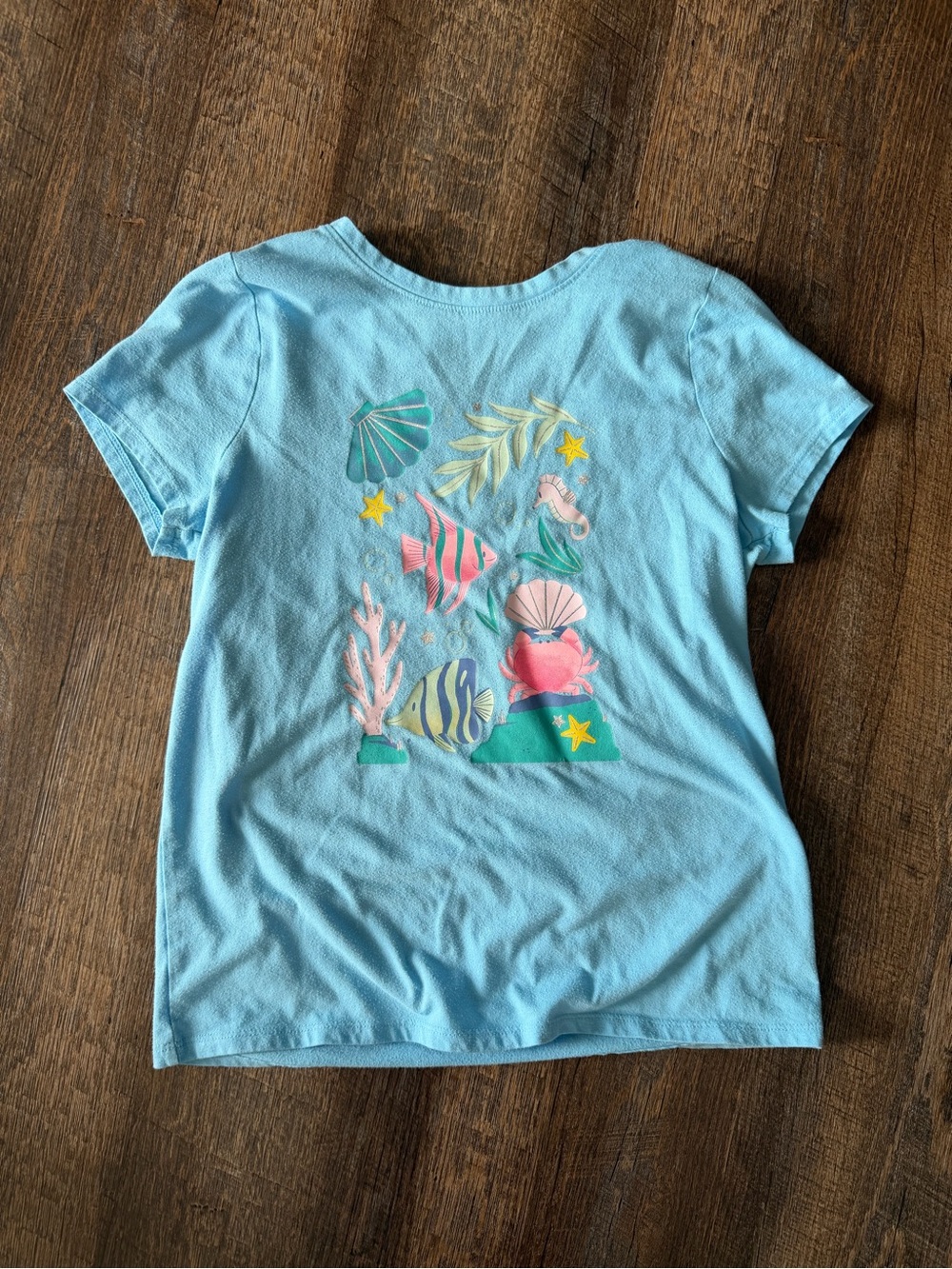 Cat & Jack Girls Under the Sea Graphic T-Shirt | Size L (10/12) | Blue
